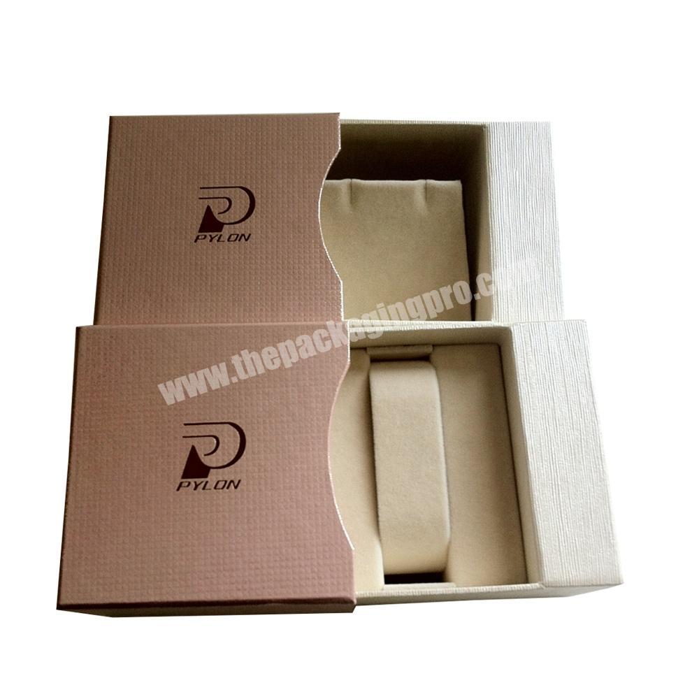 custom logo modern luxury single paper cardboard wrist watch box cases packaging for gift