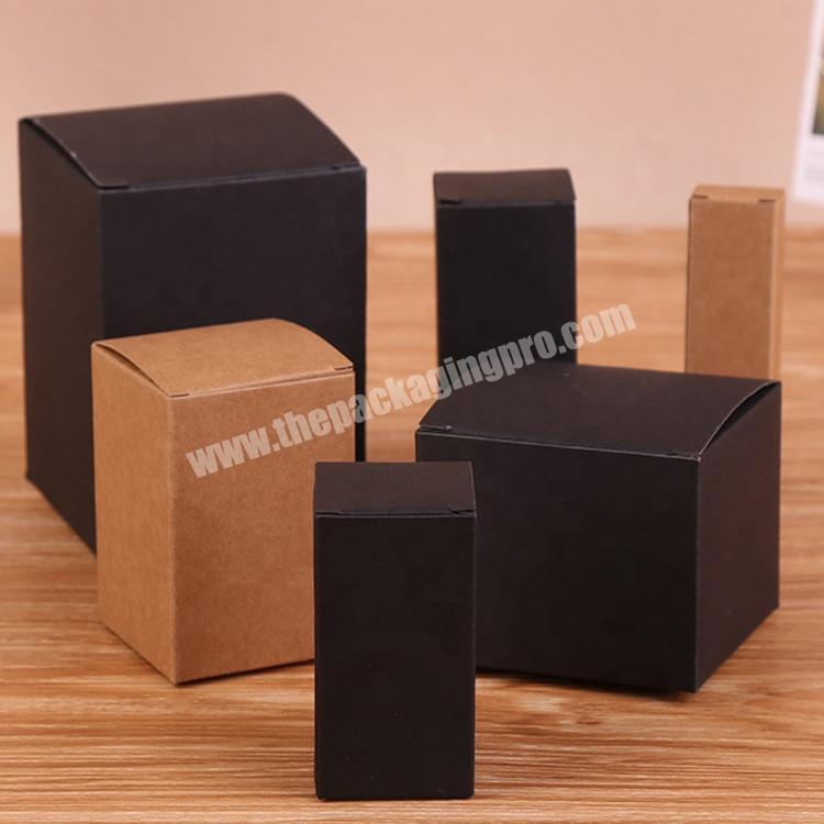 custom logo printed eco friendly die cutting brown kraft small paper folding cardboard package gift box