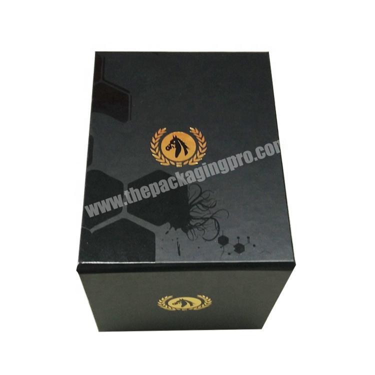 custom luxury black cardboard magnetic closure gift box