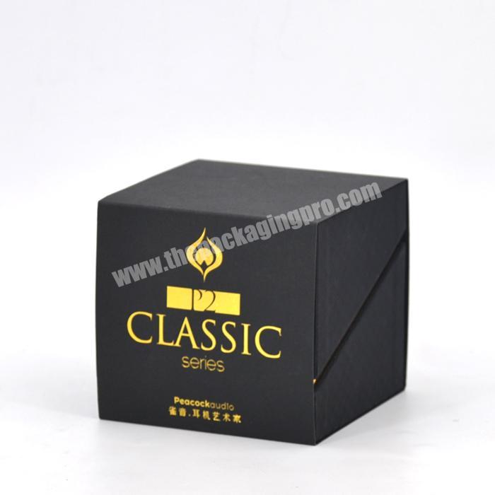 custom luxury magnetic gift wrapping carton black square graduation earphone gift box Personalized Satin Lined small Gift Box