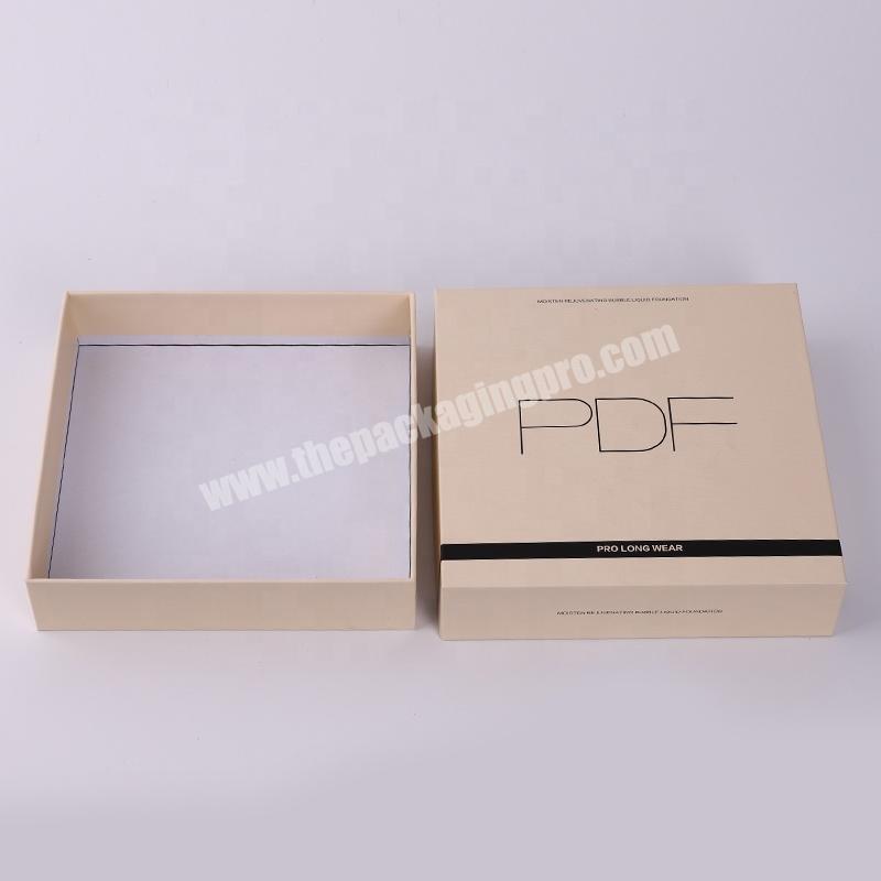 custom luxury rigid cardboard paper 2 piece packaging lid off and bottom wallet gift box manufacturer