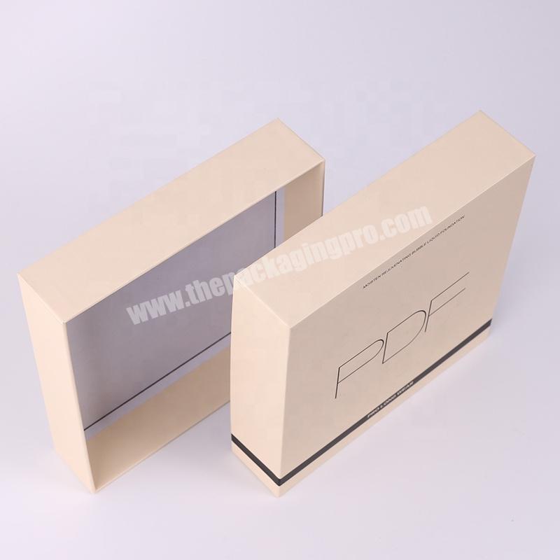 custom custom luxury rigid cardboard paper 2 piece packaging lid off and bottom wallet gift box 