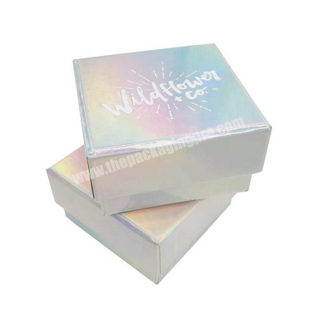 custom magnetic closure folding glitter paper cardboard jewelry packaging holographic gift box