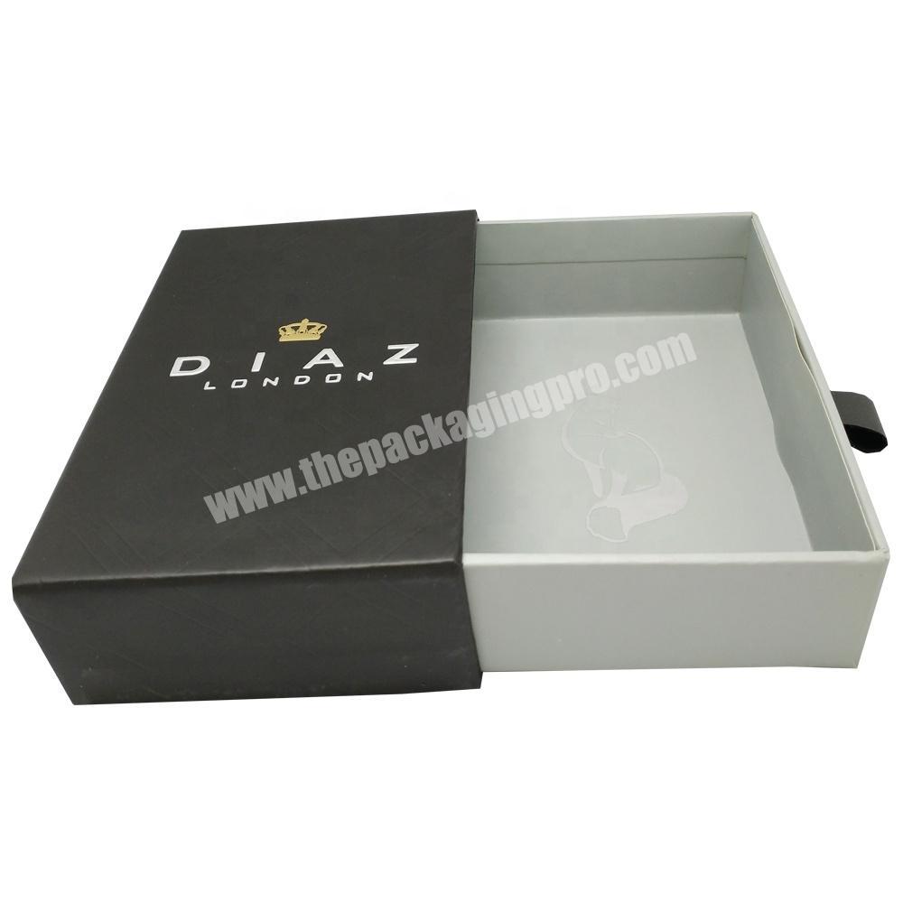 wholesale oem luxury matte black paper cardboard package custom slide out drawer box packaging simple design