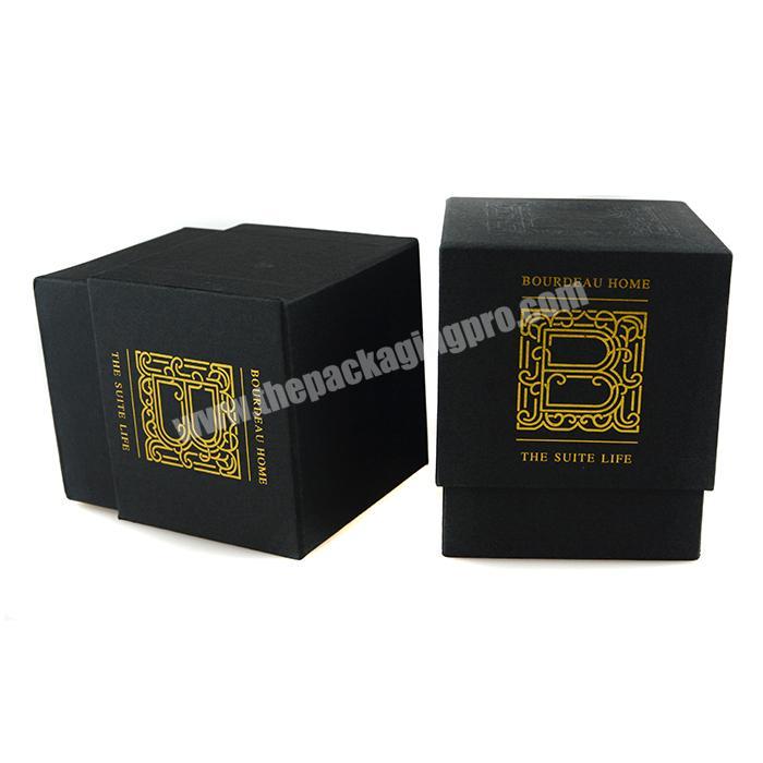 custom perfume bottle box luxury box packaging black cosmetic gift box with hot stamping