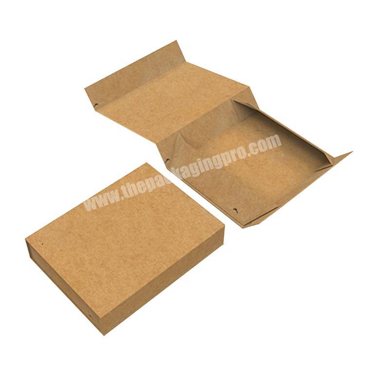 custom printed logo recycled brown kraft paper flat folding gift boxes eco friendly packaging box