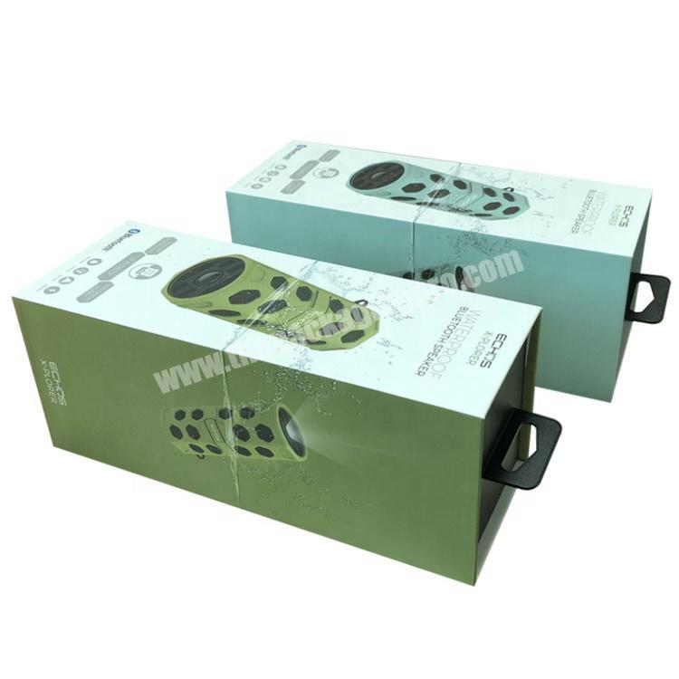 custom printing empty sound audio magnetic storage hanger paper gift boxes speaker packaging box