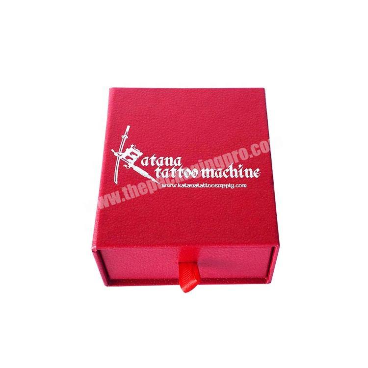 custom private logo printed design red packaging boxes handmade drawer jewelry box