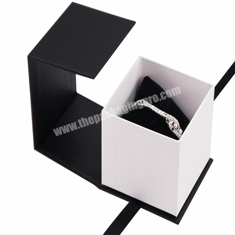 custom small fancy gift ring holder packaging wedding paper jewelry velvet ring box