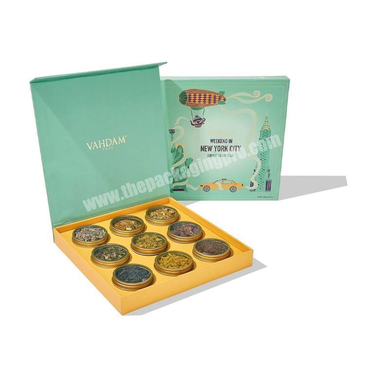 customized nail brush light weight packaging boxes elegant colorful box tea packaging