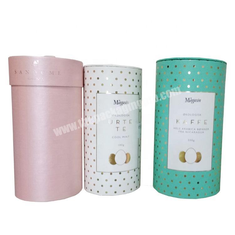 delicate recyclable cylinder gift box cardboard tube packaging for tea