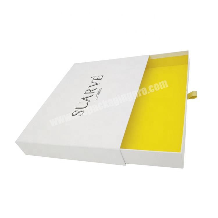 eco friendly rigid paper ribbon handle high quality customized sliding large drawer gift box