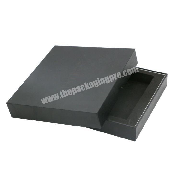 factory hot stamping lid and base rigid cardboard paper luxury matte black wallet box
