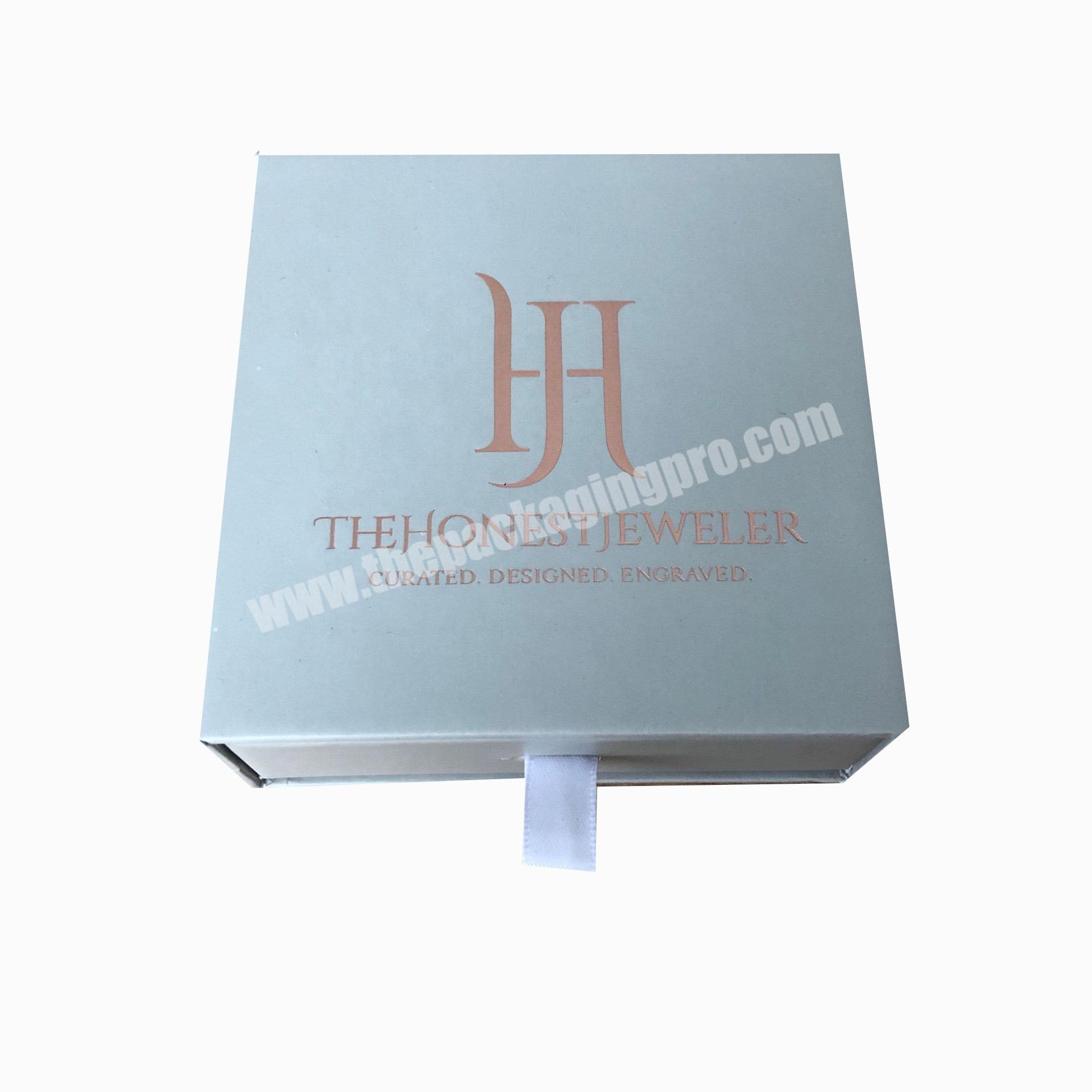 Thick Rigid  Paper Necklace Ring Earring Bracelet Jewelry Packaging Box Custom Jewelry Box Drawing Package