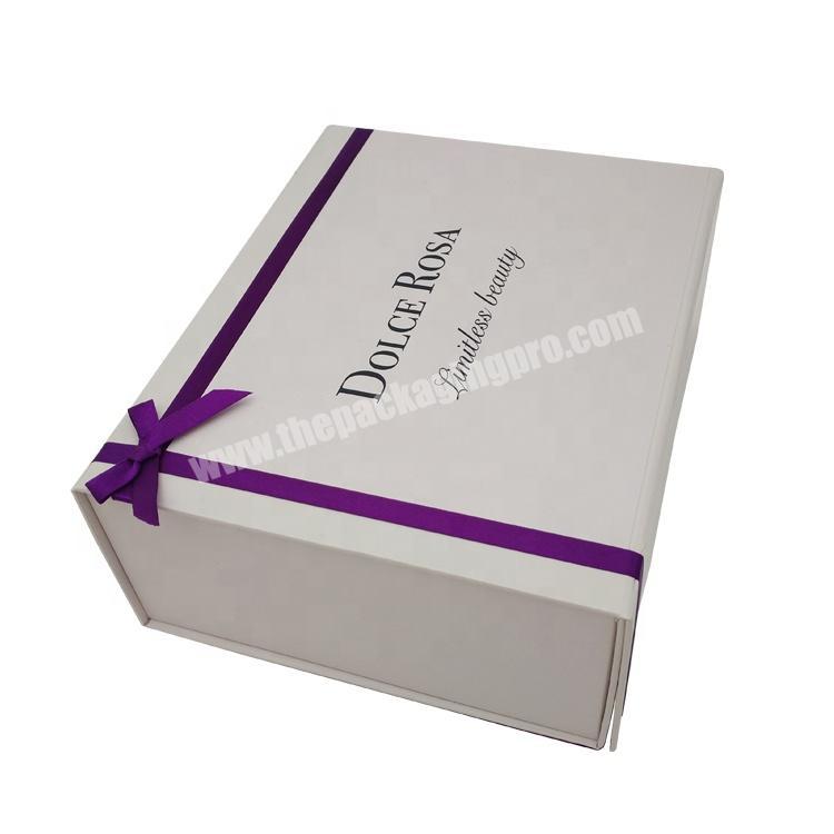 foldable hair extension pack custom logo luxury cardboard magnetic flap box