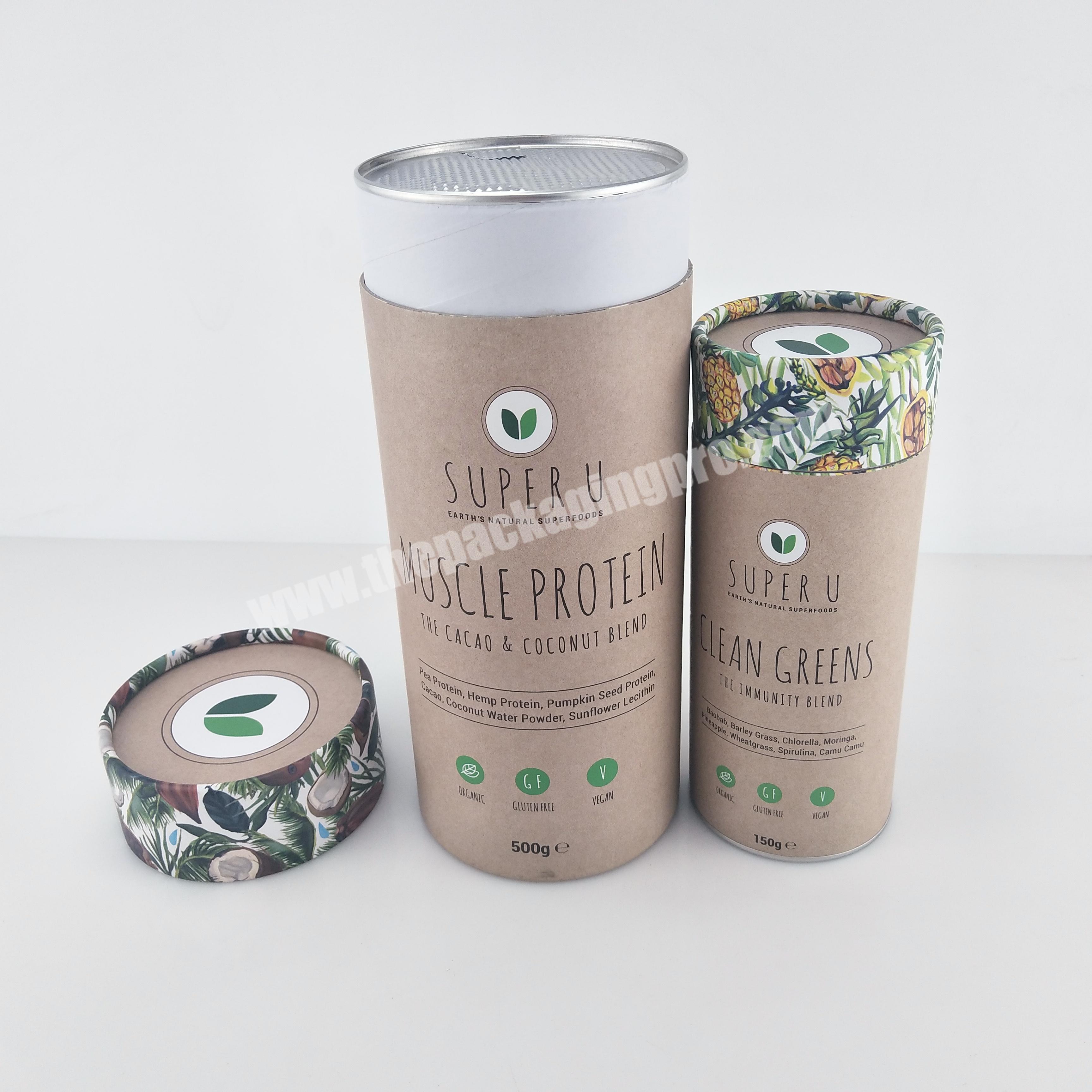 Kraft aluminum linner cardboard round food packaging tube with