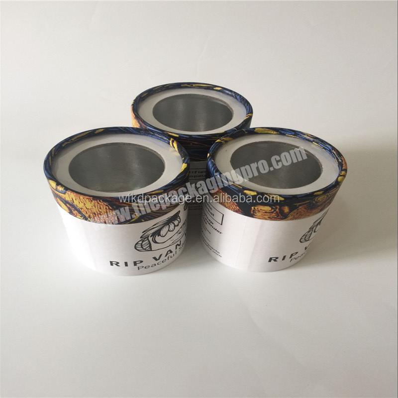 food grade material cylinder paper tea box with transparent window