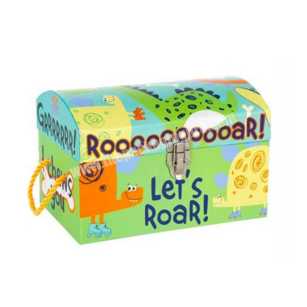 glossy paper children toy packaging suitcase style gift hamper box