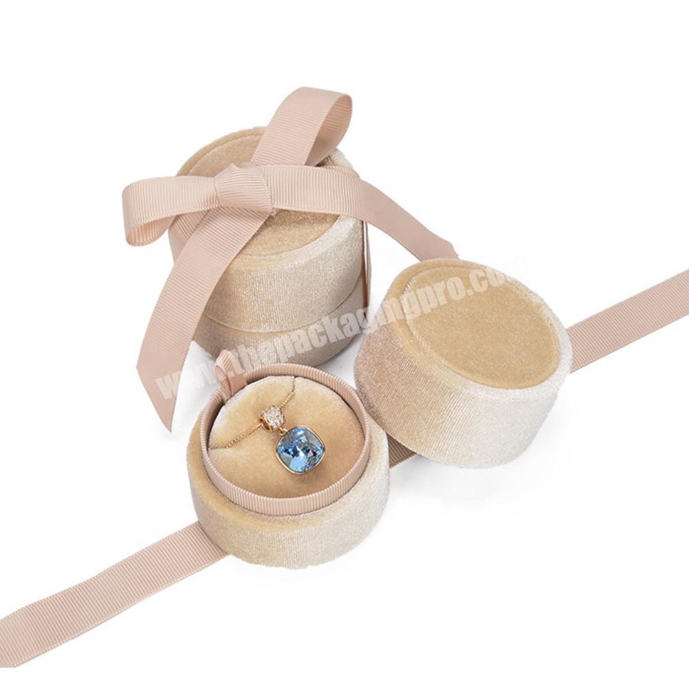 high end custom wedding cardboard velvet ring gift paper tube luxury jewelry box packaging