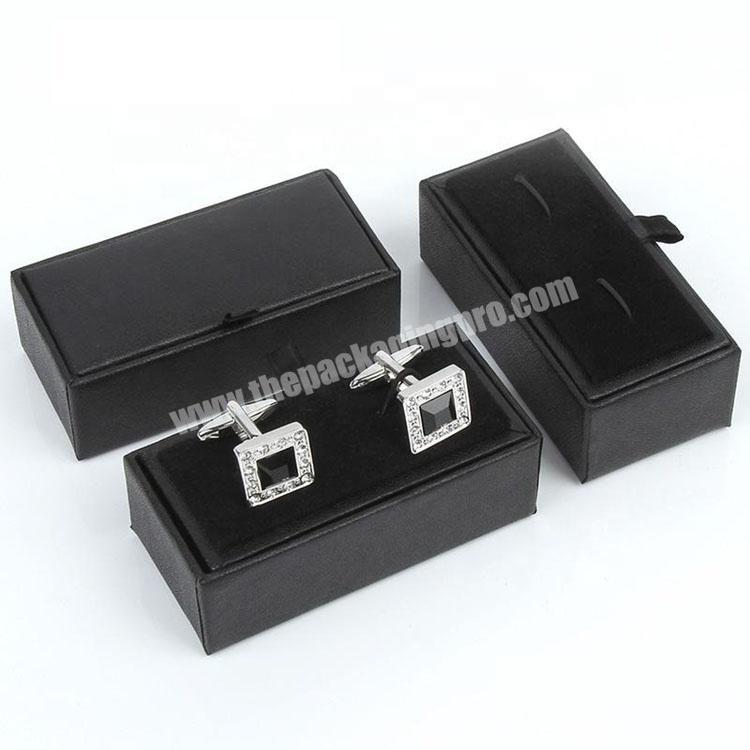 high end jewelry box customized ring storage box black leatherette jewelry box