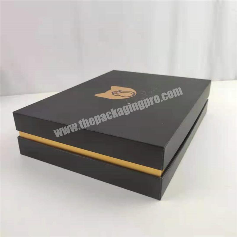high-end luxury embossed gold foil stamping logo packaging boxes custom logo clothing