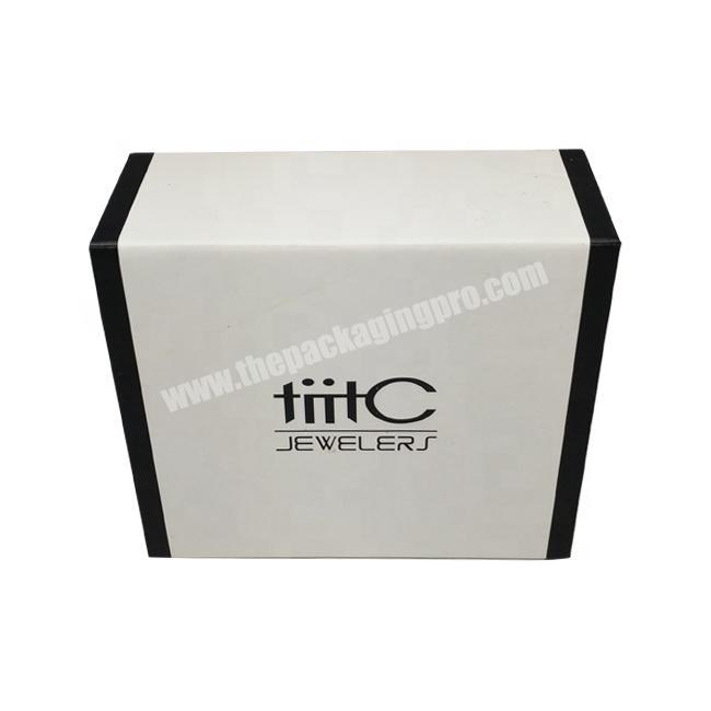 hinged lid leatherette paper bracelet box with custom logo