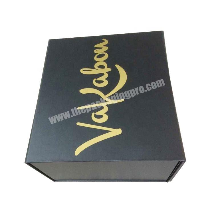 hot foil printed custom logo matte finishing luxury packaging gift box black