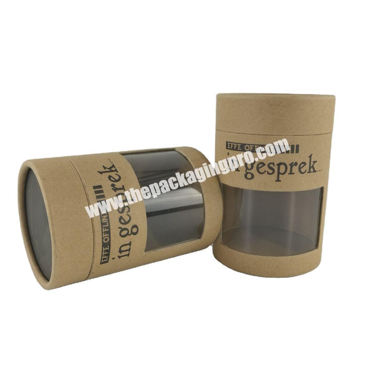 kraft paper box paper tube packaging with transparent window