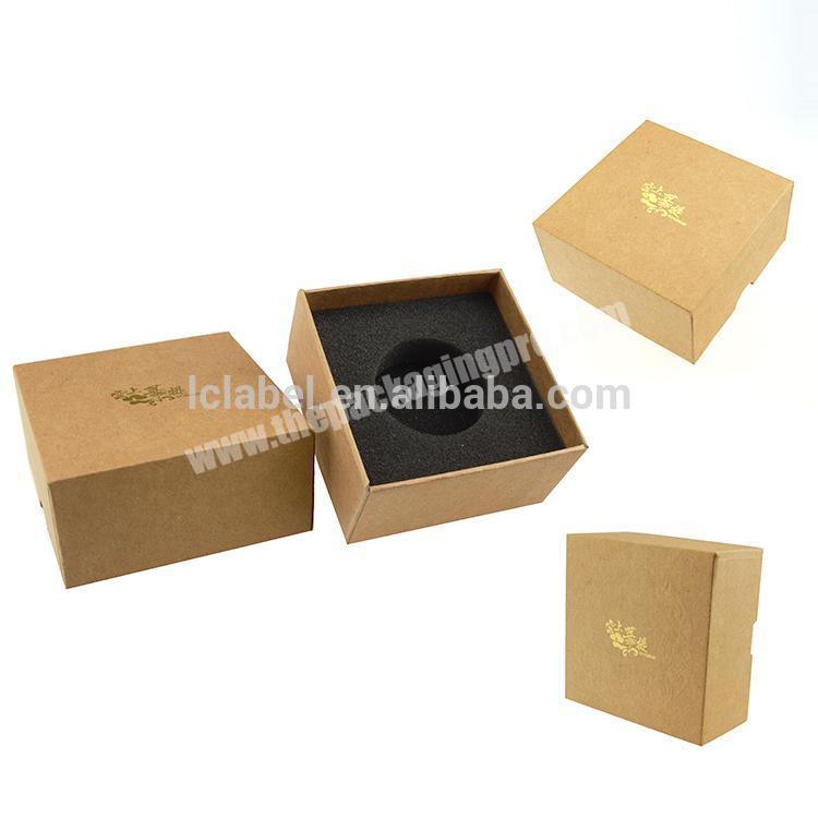 kraft square box hard cardboard watch box kraft gift box packaging