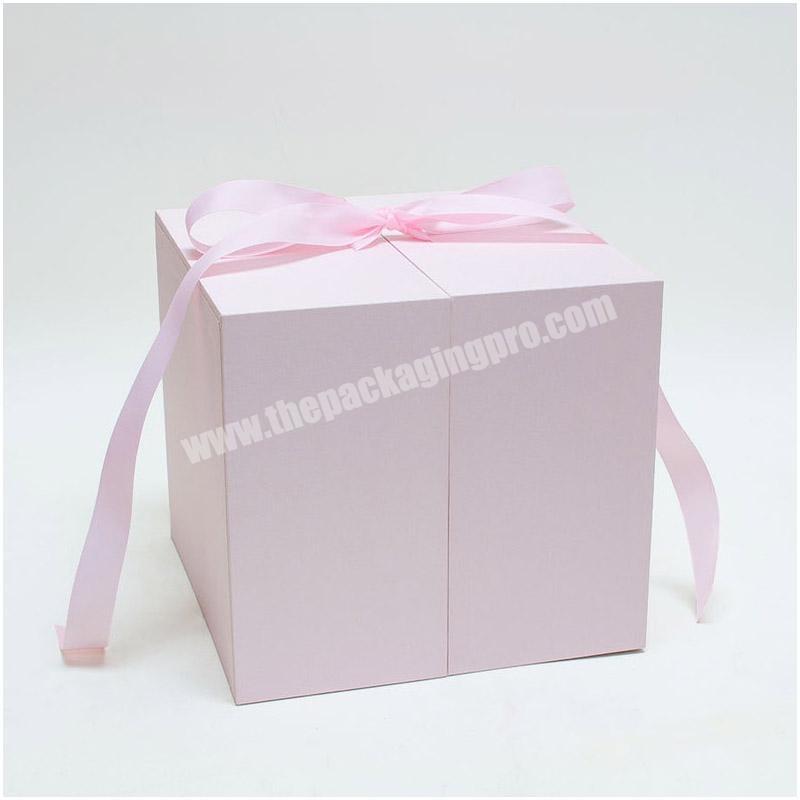 luxury Cloth Square Heart Shape Container and Enclosed preserved for with drawer flower box with drawer flower box with drawer manufacturer