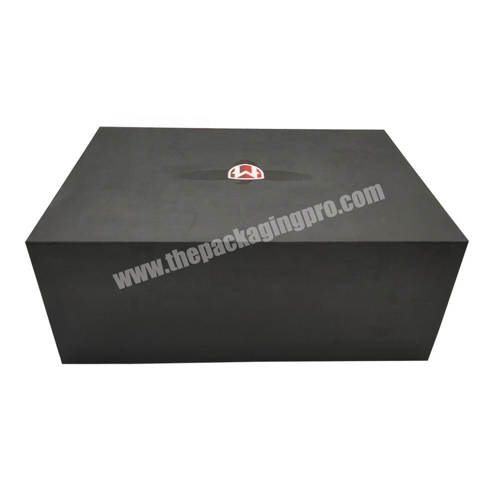 luxury black large cardboard packaging custom gift box with magnetic closure