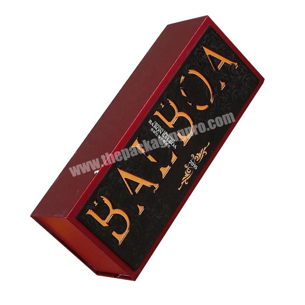 luxury brand custom single packaging creative wine paper gift box