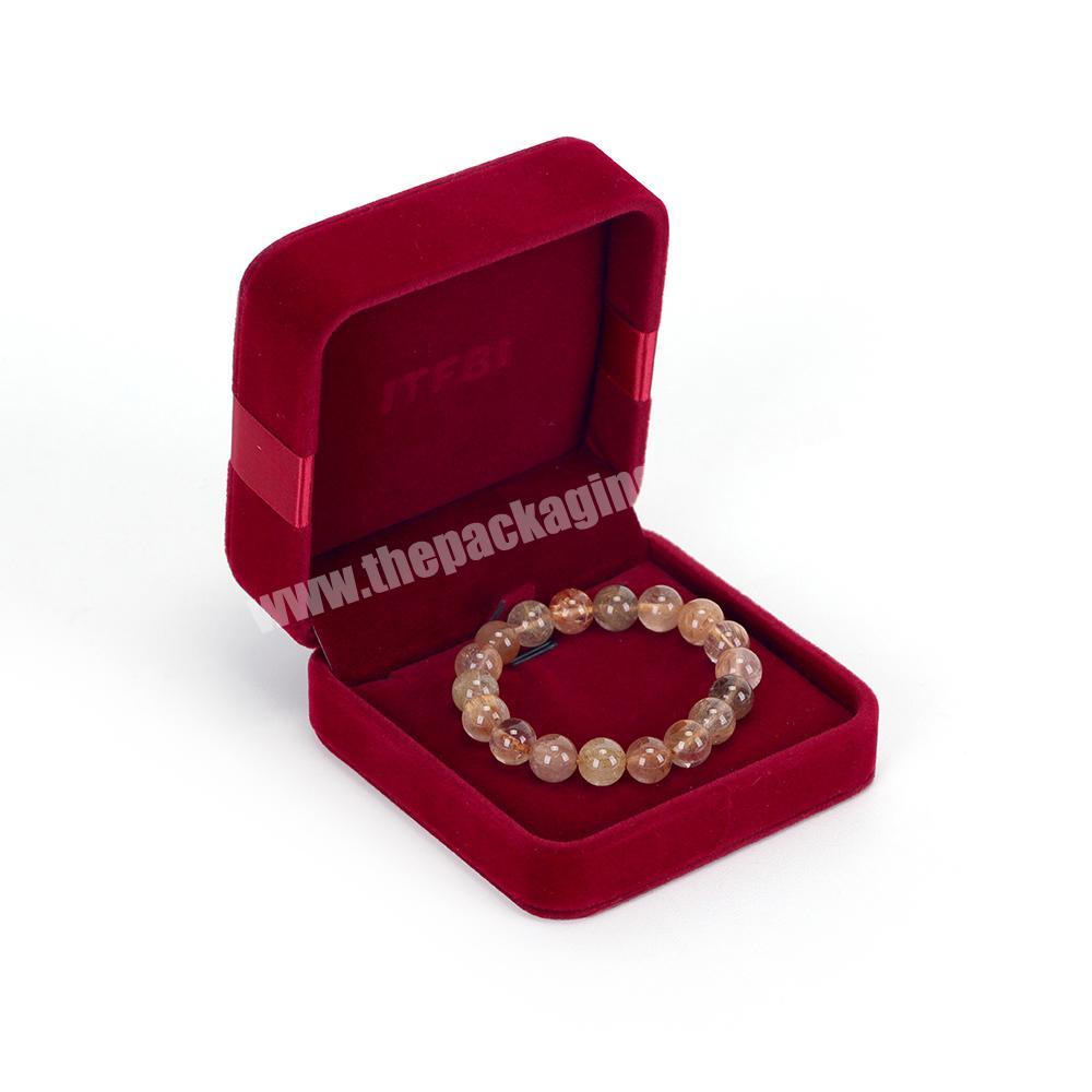luxury custom printed logo travel velvet jewelry  storage boxes jewelry packaging box
