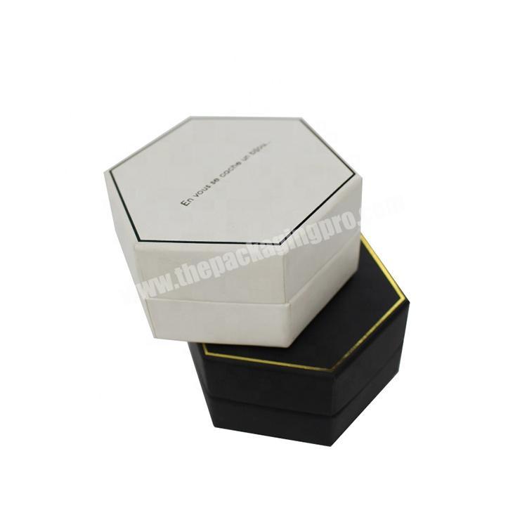 luxury fancy ring gift custom wholesale velvet packaging boxes hexagon jewelry box