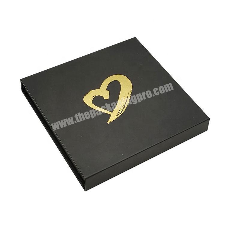 luxury linen paper cardboard gold logo black packaging custom gift box with insert