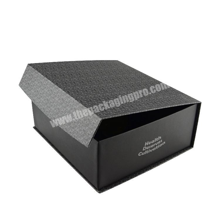 luxury magnetic box black paper packaging box