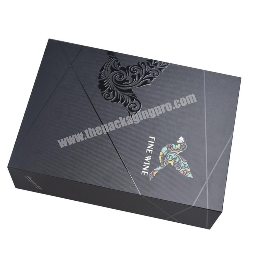 luxury packaging custom insert holder hinged lid paper wine box