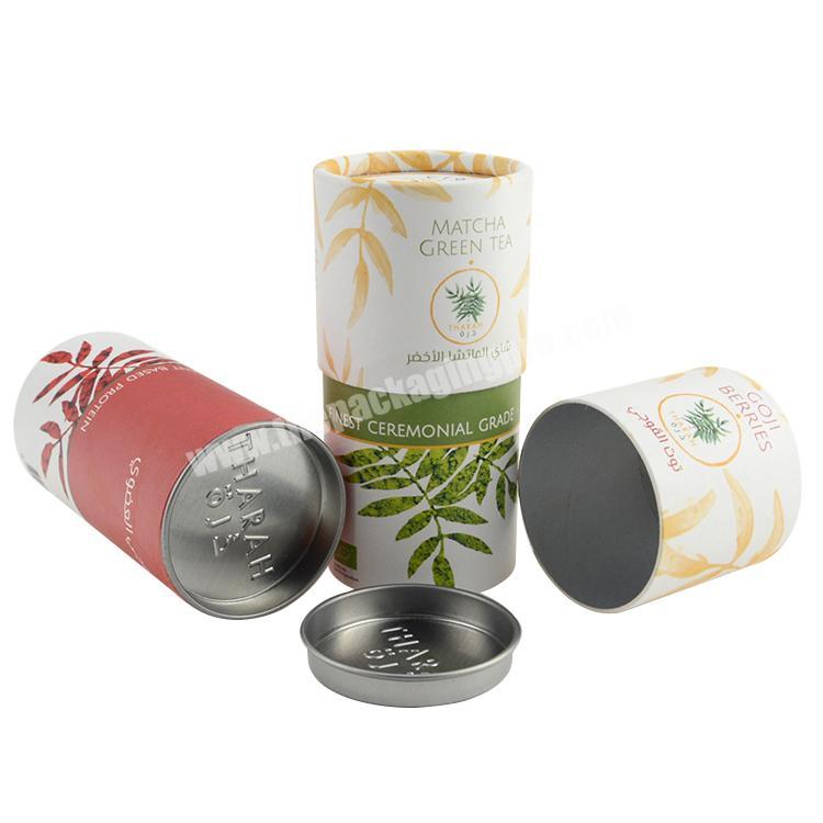 luxury round box cardboard customized composite paper tea can