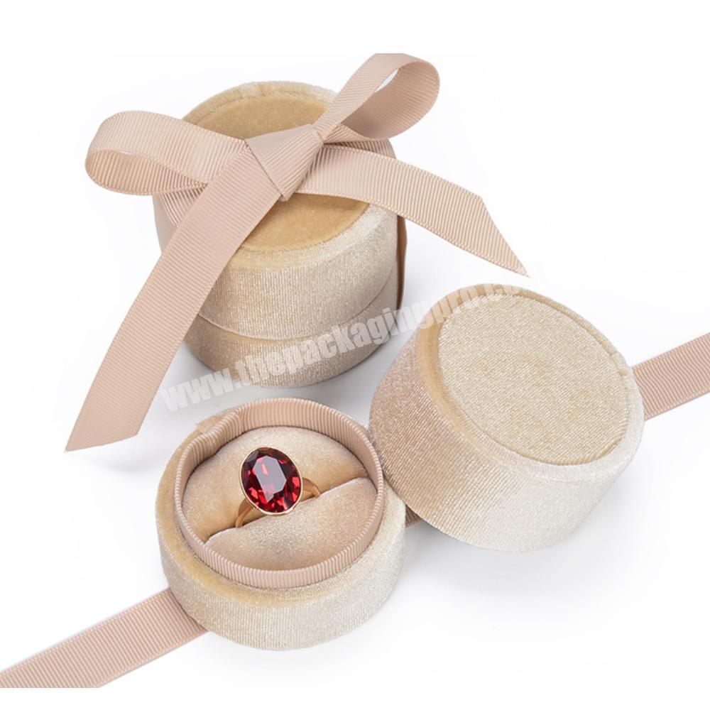 Luxury Custom Made Velvet Round Jewelry Box With Foam Inserts
