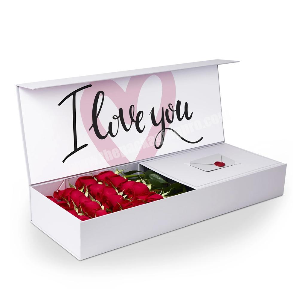 magnetic flip Custom logo flower gift packaging mom flower gift box luxury mom rose flower box with cards luxury mom box