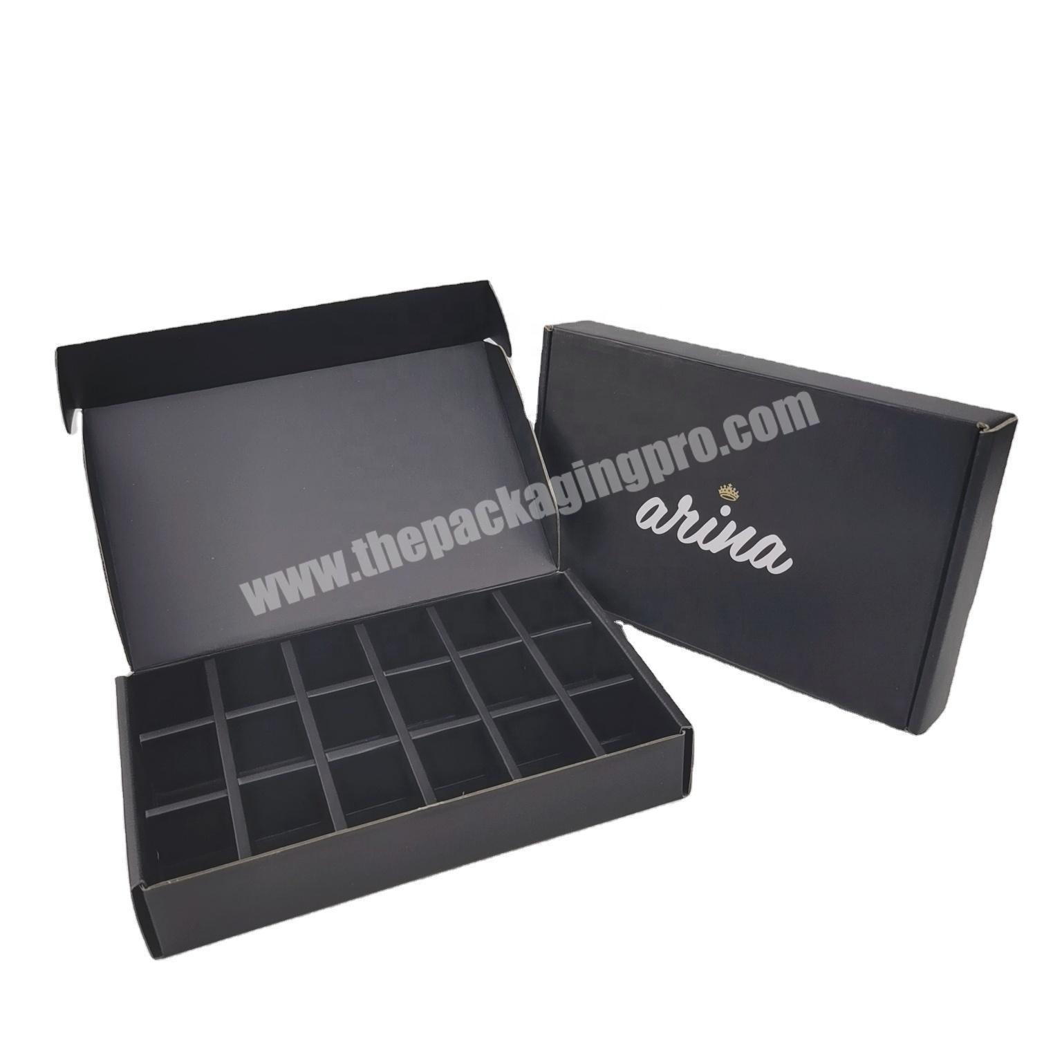 High quality customized black chocolate paper packaging box with insert