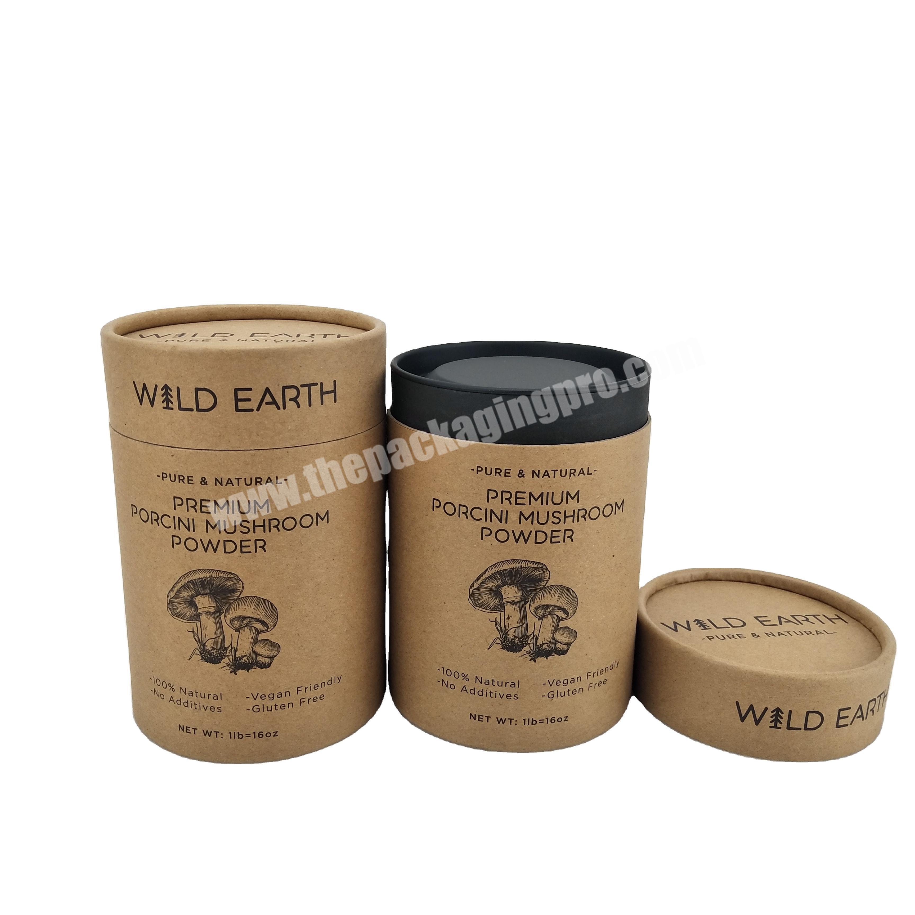Eco Friendly Paper Container for Matcha  Protein Powder Cylinder Food Grade Foil Lined Paper Craft Cardboard Packaging