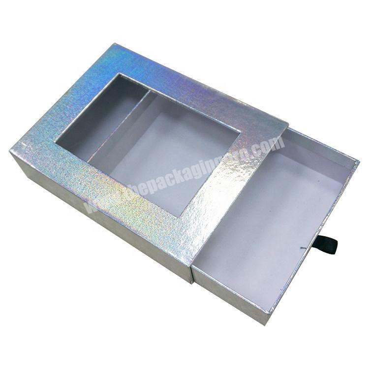 paper drawer box with clear PVC window for clothes gift