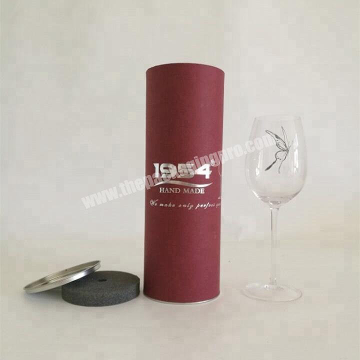 unique design handmade paper tube packing round cardboard box for wine