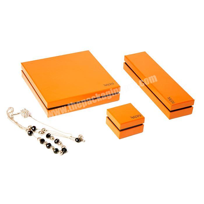 wholesale custom  jewelry packaging Orange cardboard paper necklace box with logo