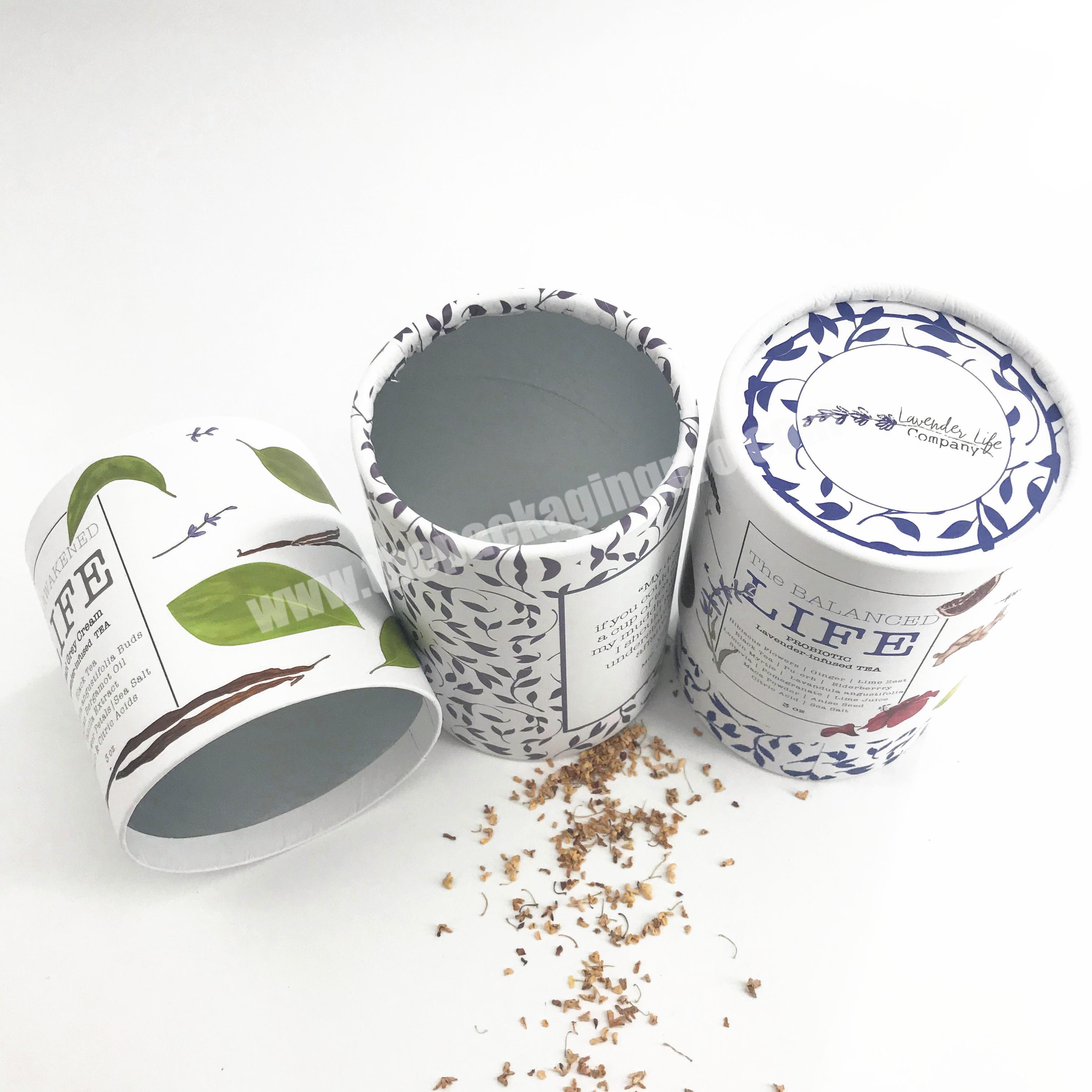 custom wholesale grade paper tube packaging for teapowder 
