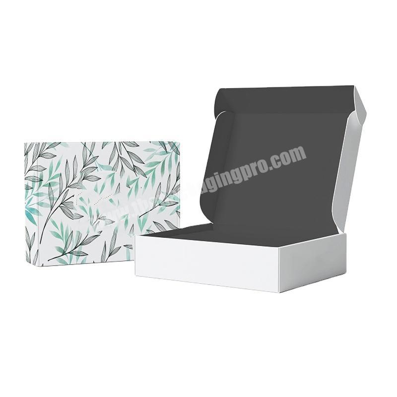 wholesale paper package manufacturer apparel packaging white corrugated box foldable  luxury shipping boxes custom logo