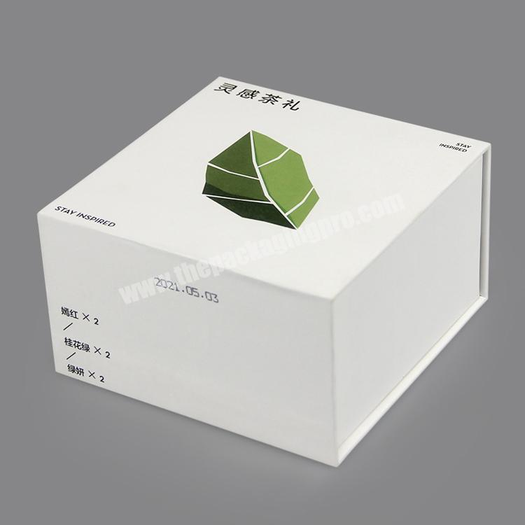 personalize wholesale tea container boxes custom printing square drawer gift white plain boxes for packaging
