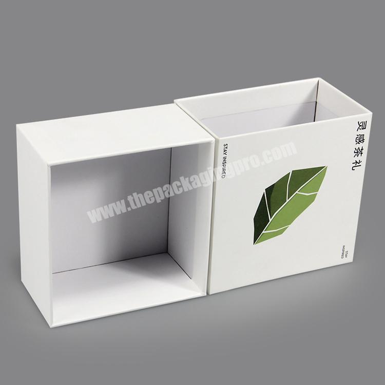 wholesale tea container boxes custom printing square drawer gift white plain boxes for packaging
