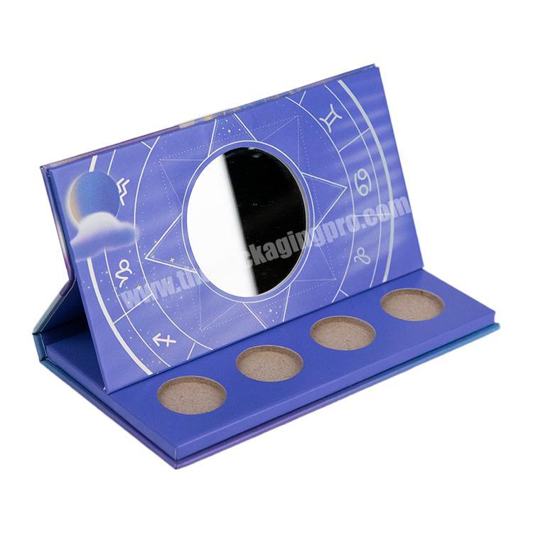 2022 Hot Sale 8 Grids Customised Eyeshadow Paper Box With Round Mirror